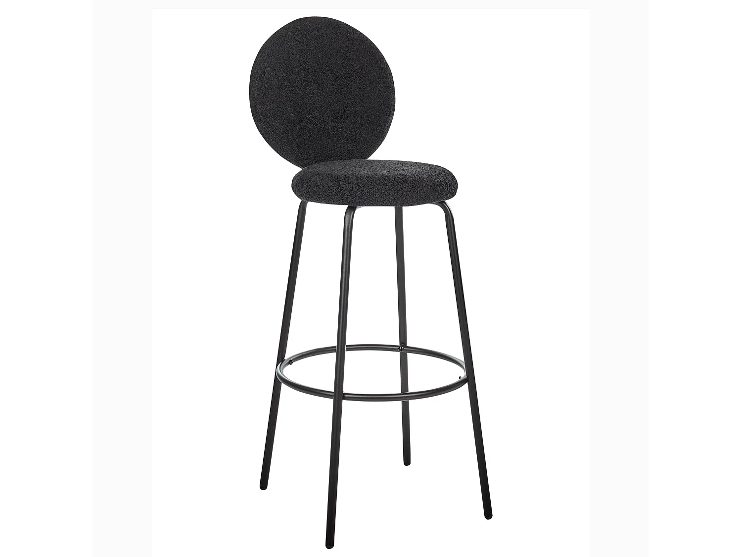 Lot de 2 chaises de bar EMERY Bouclé Noir