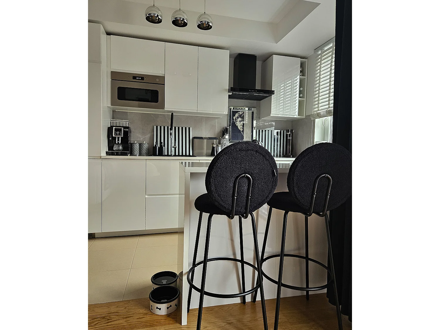 Lot de 2 chaises de bar EMERY Bouclé Noir