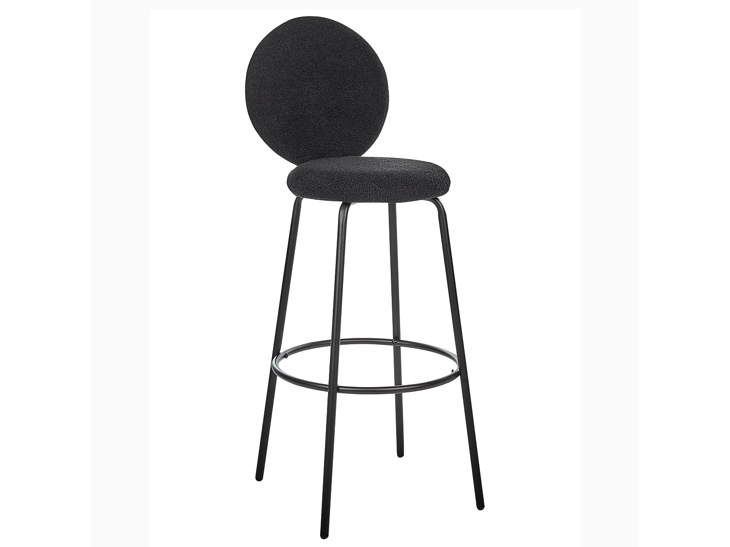 Lot de 2 chaises de bar EMERY Bouclé Noir