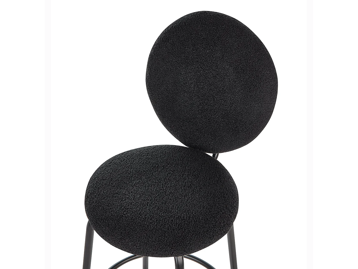 Lot de 2 chaises de bar EMERY Bouclé Noir