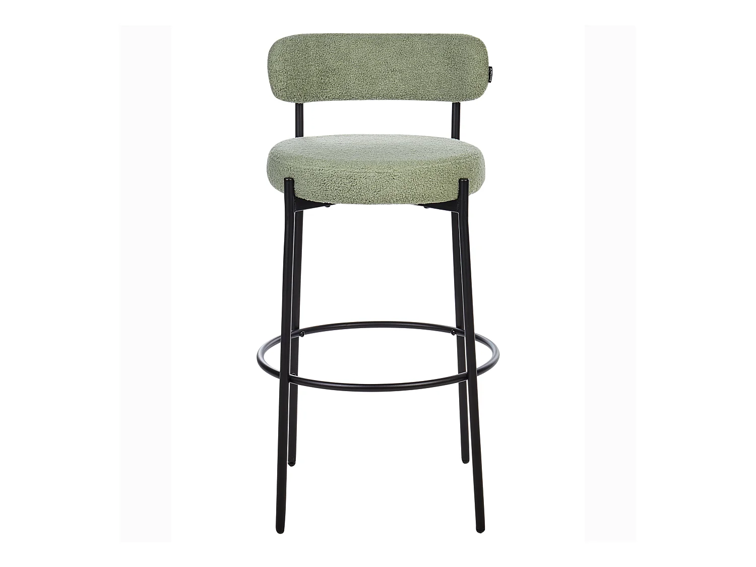 Lot de 2 chaises de bar ALLISON Bouclé Vert clair
