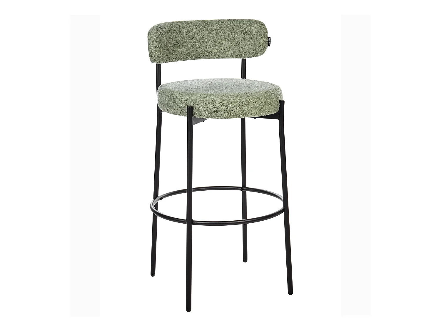 Lot de 2 chaises de bar ALLISON Bouclé Vert clair