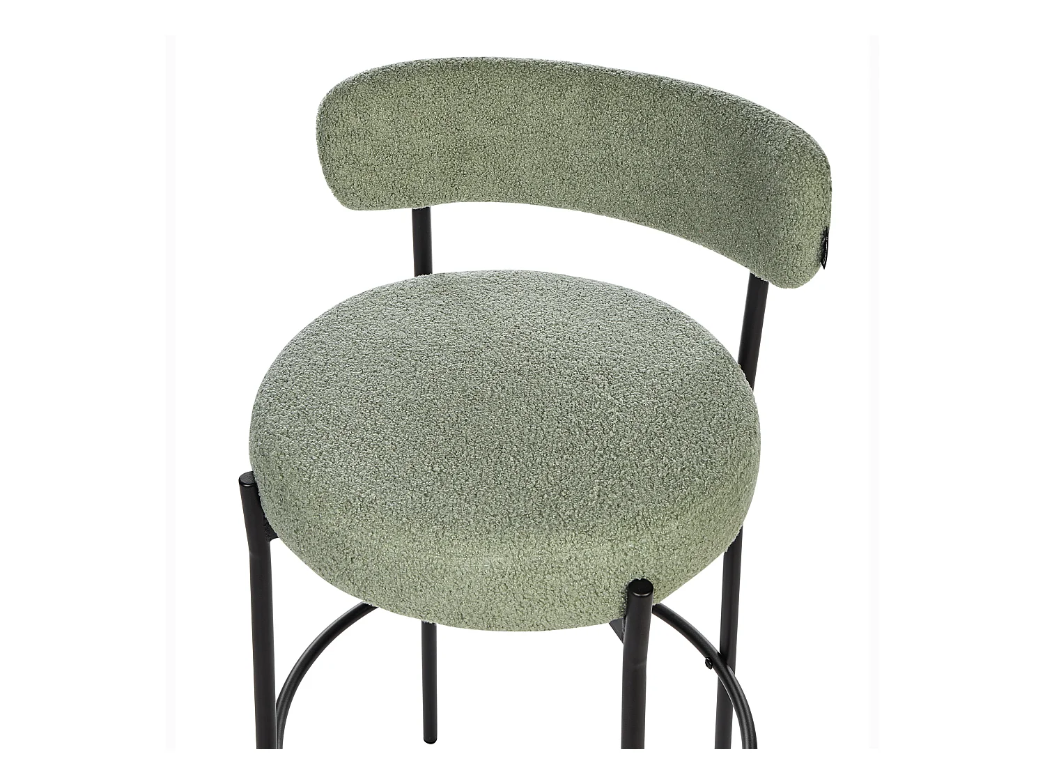 Lot de 2 chaises de bar ALLISON Bouclé Vert clair