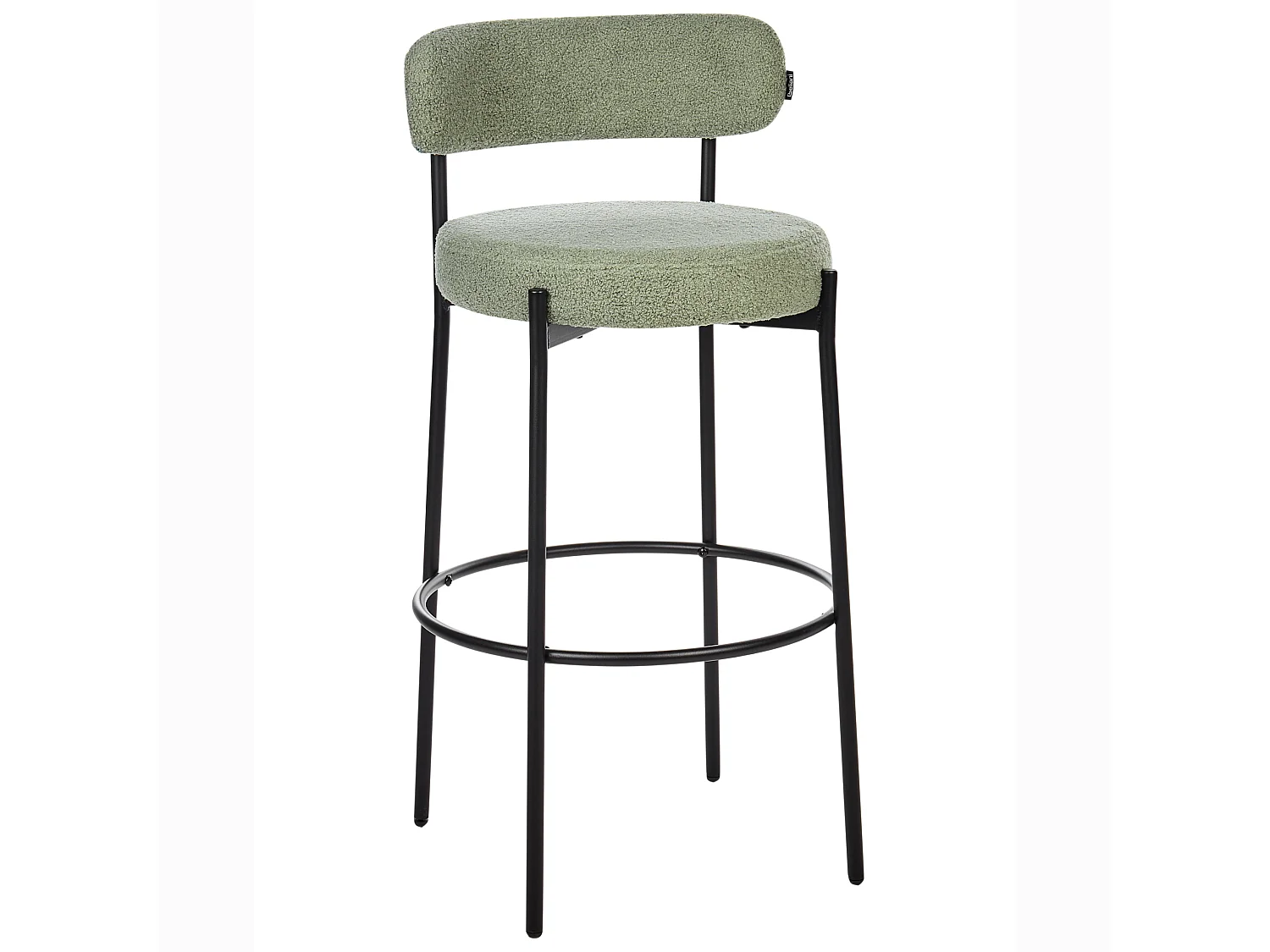 Lot de 2 chaises de bar ALLISON Bouclé Vert clair