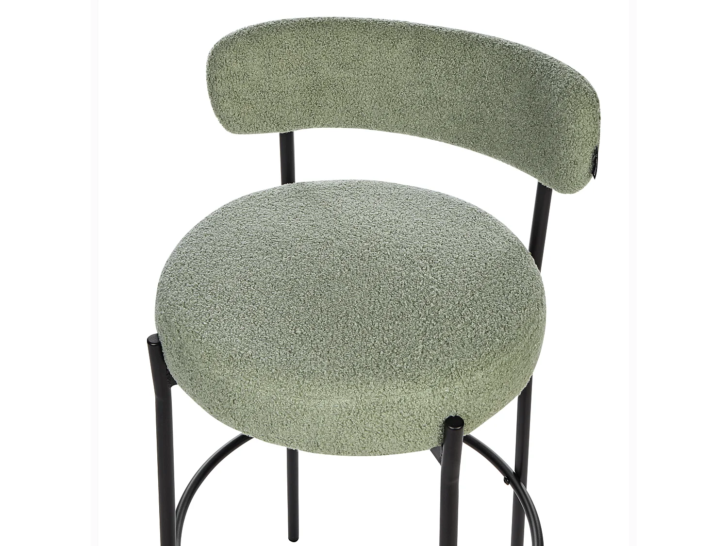 Lot de 2 chaises de bar ALLISON Bouclé Vert clair