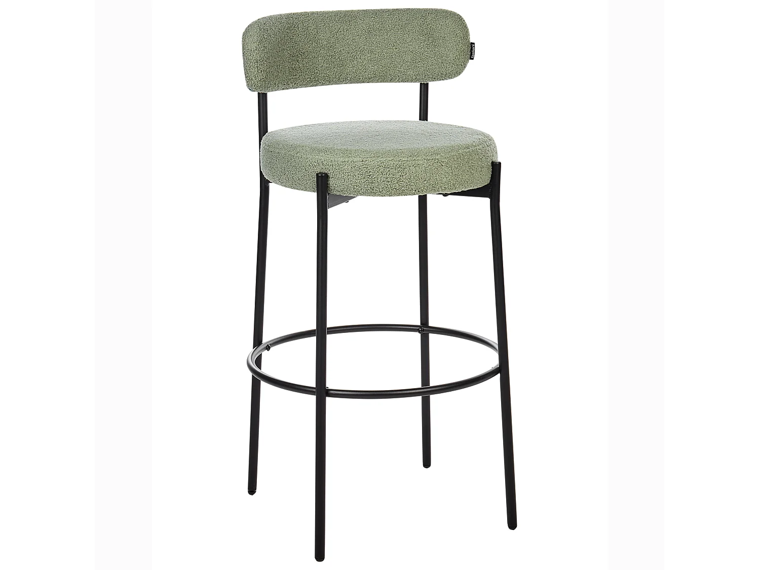 Lot de 2 chaises de bar ALLISON Bouclé Vert clair