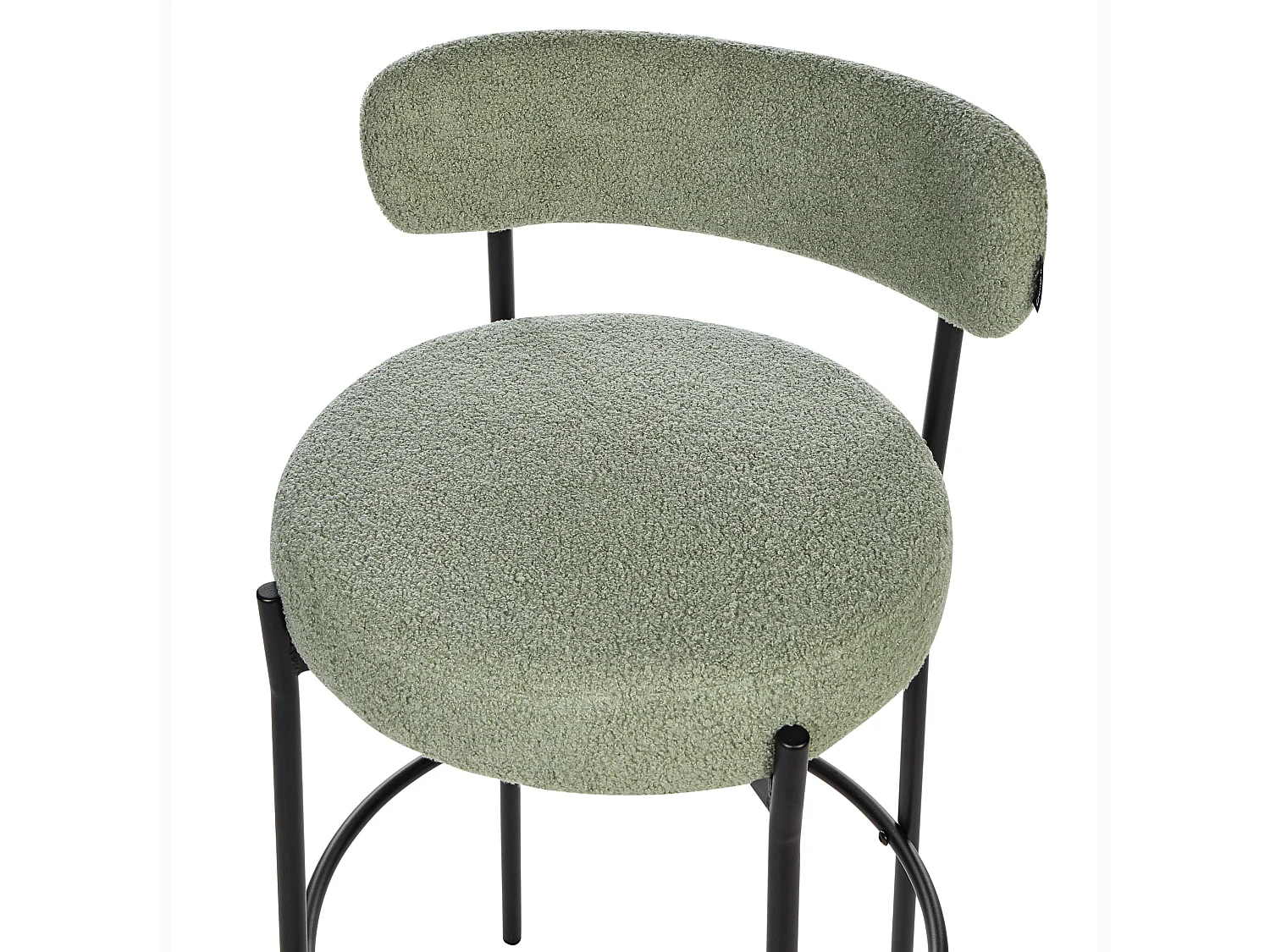 Lot de 2 chaises de bar ALLISON Bouclé Vert clair
