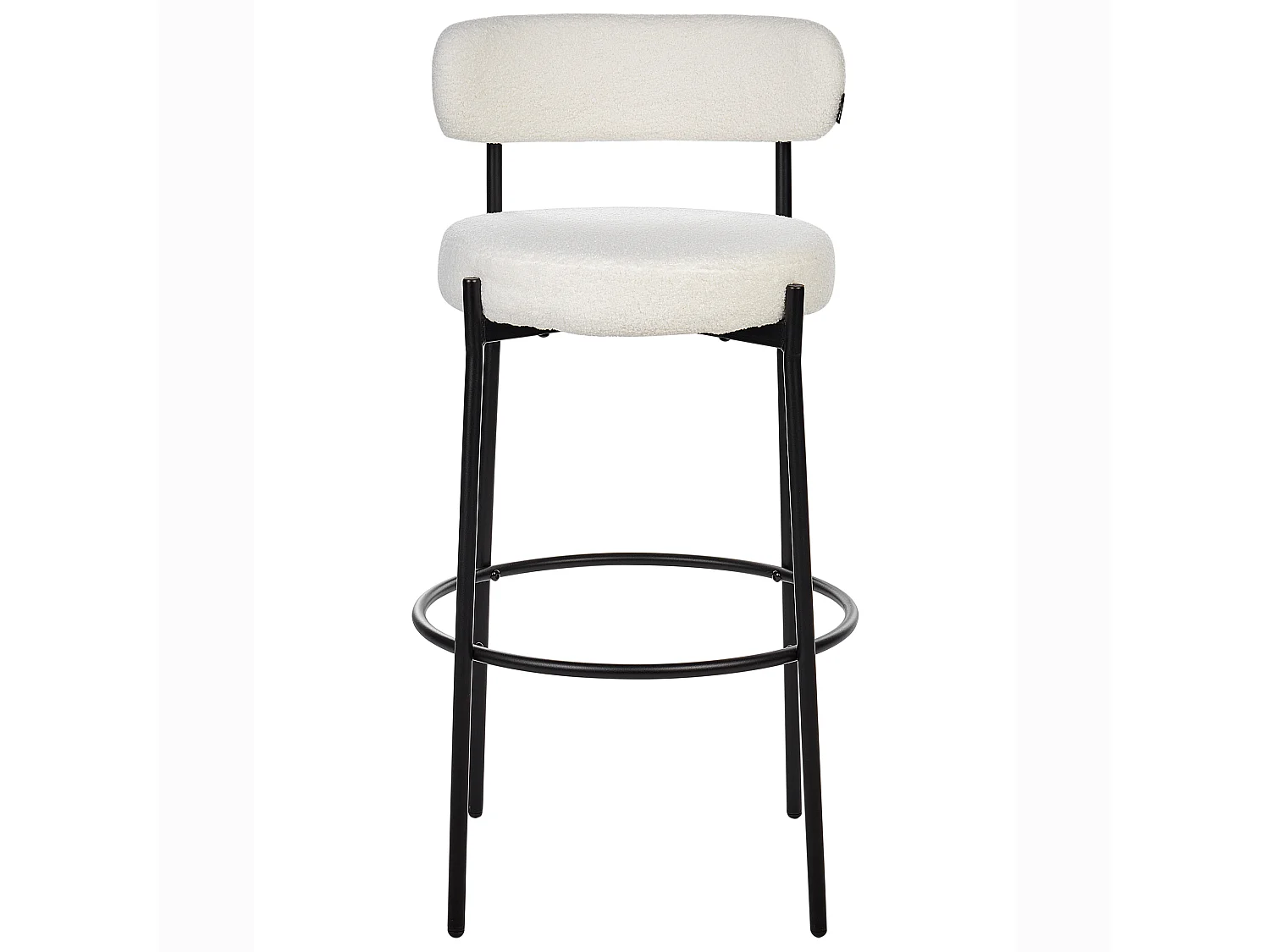 Lot de 2 chaises de bar ALLISON Bouclé Blanc