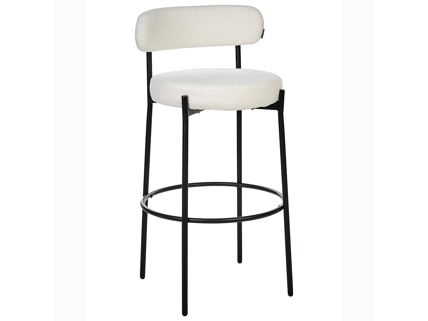 Lot de 2 chaises de bar ALLISON Bouclé Blanc