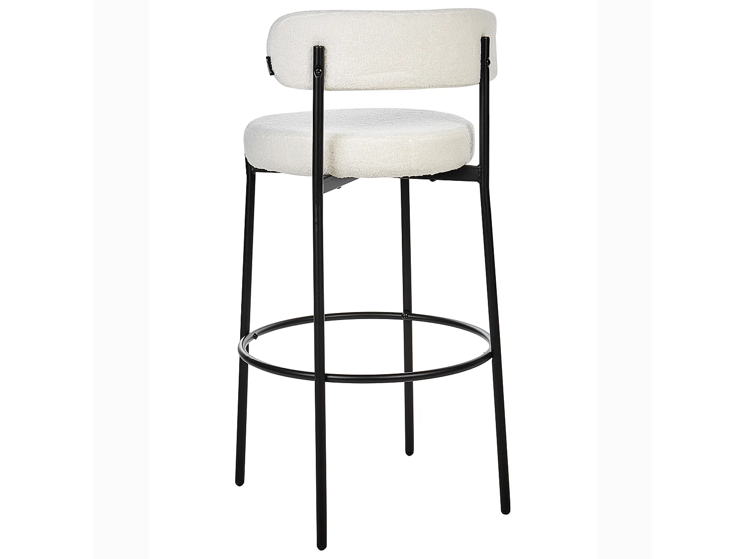 Lot de 2 chaises de bar ALLISON Bouclé Blanc