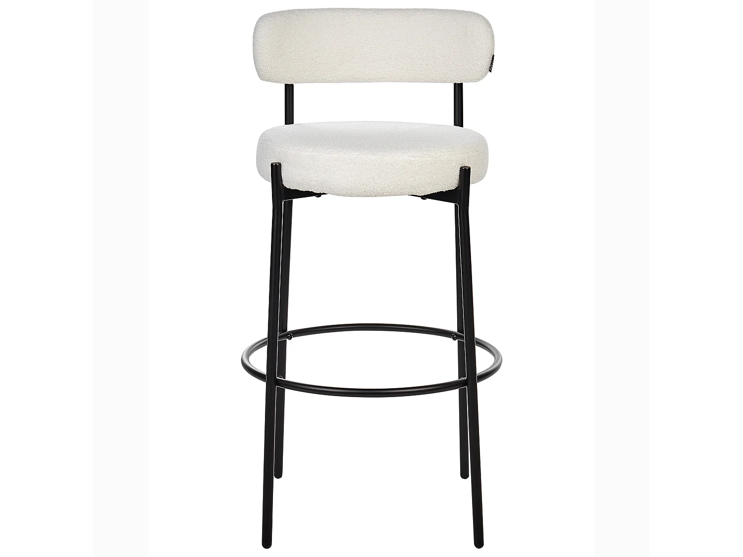 Lot de 2 chaises de bar ALLISON Bouclé Blanc