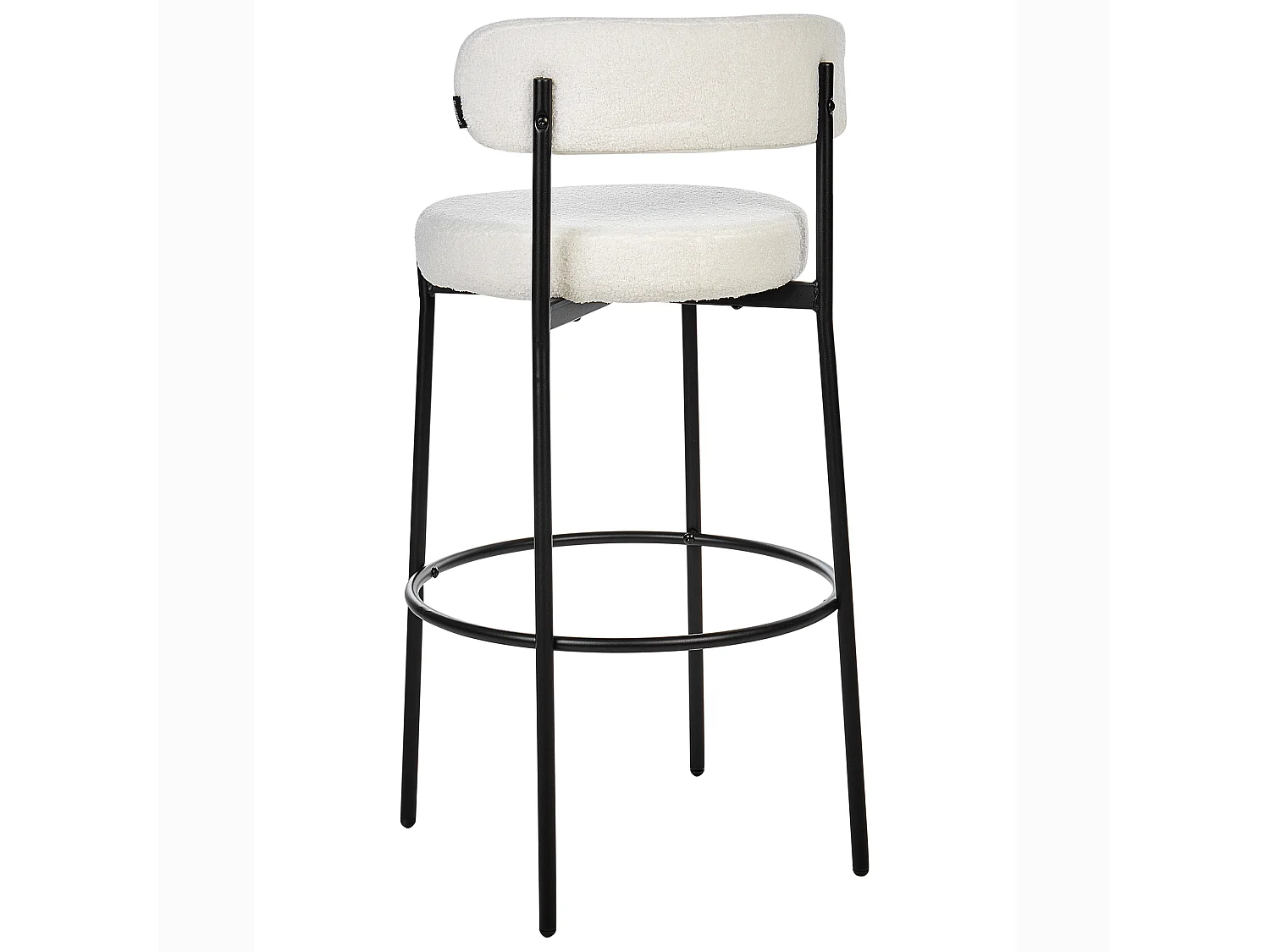 Lot de 2 chaises de bar ALLISON Bouclé Blanc