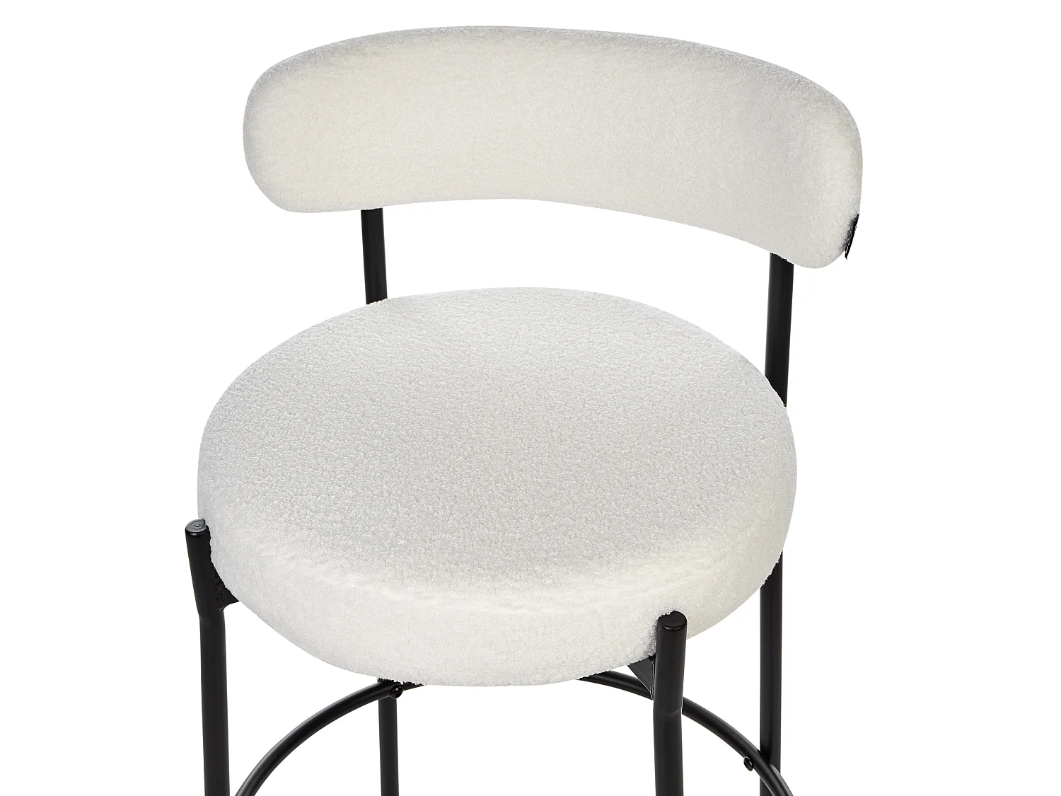 Lot de 2 chaises de bar ALLISON Bouclé Blanc