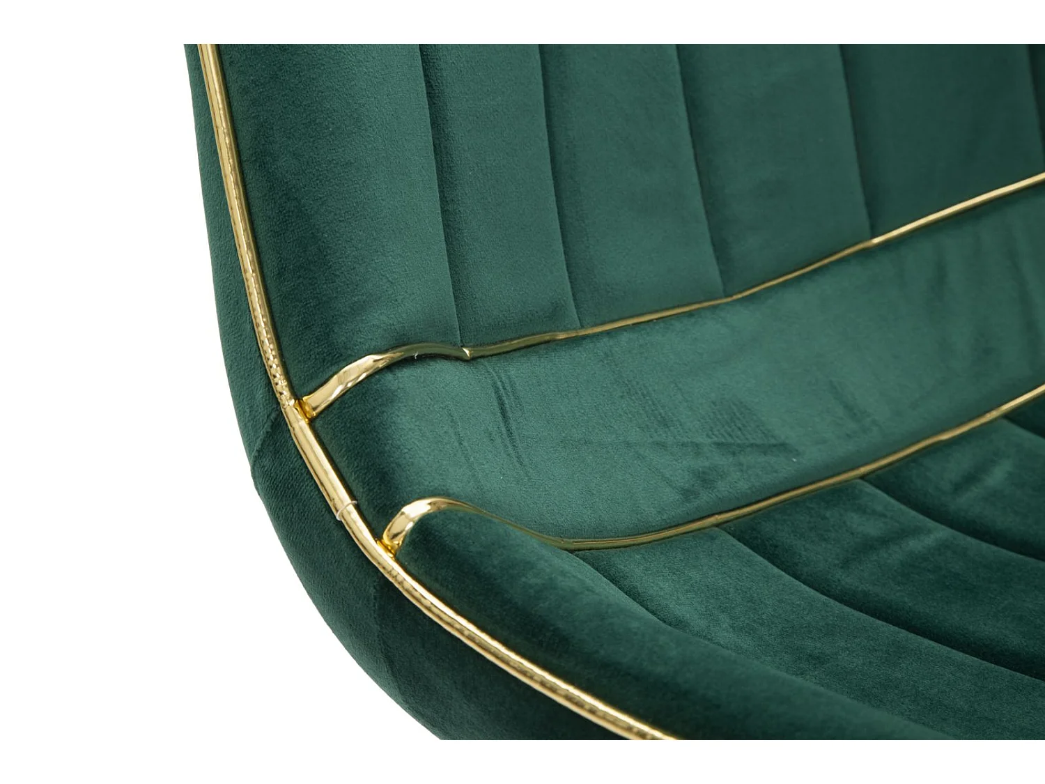 Set di 2 sedie dorate in metallo e seduta in velluto verde cm 51x59x79