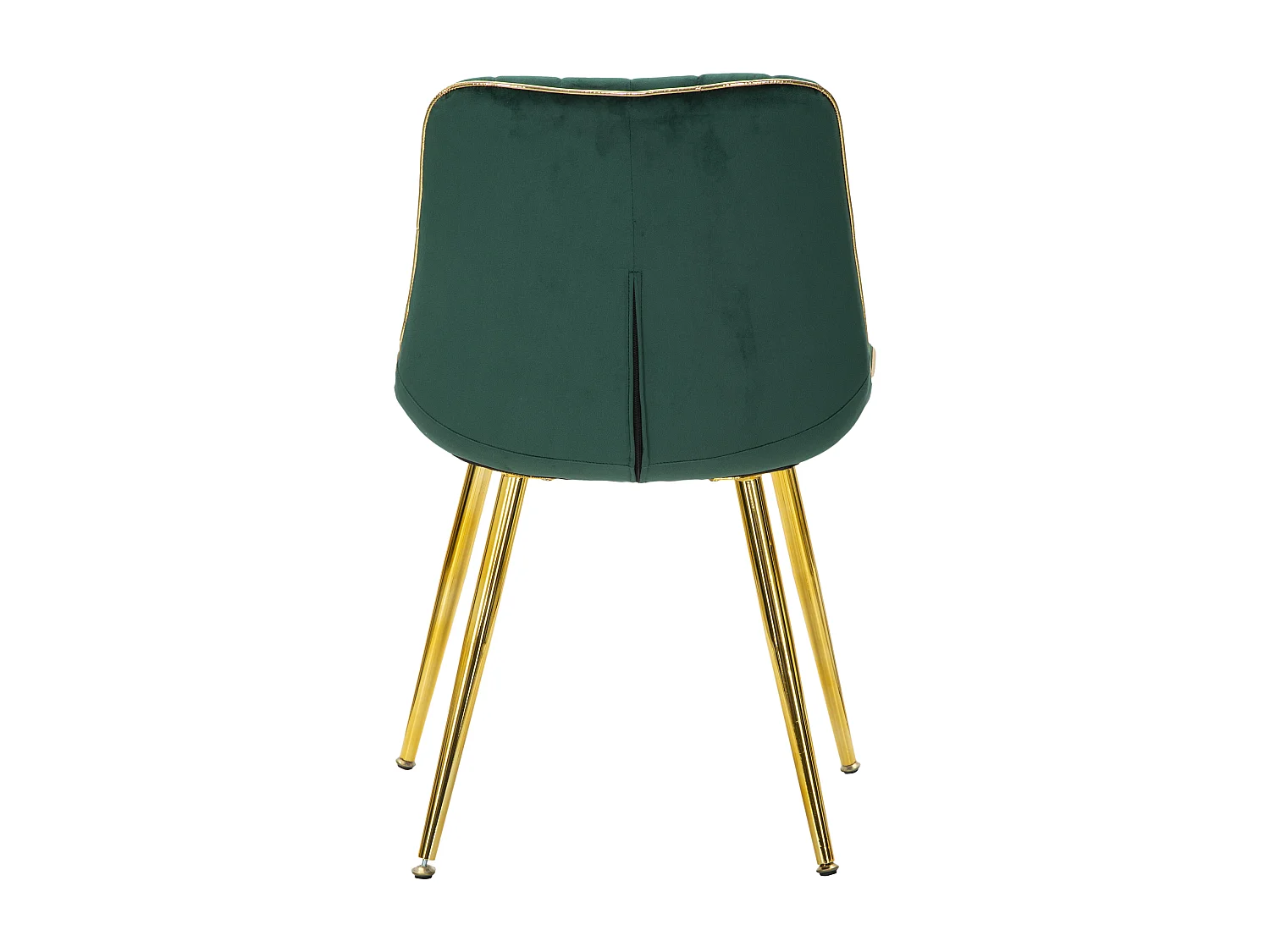 Lot de 2 chaises en métal doré et assise en velours vert 51x59x79 cm