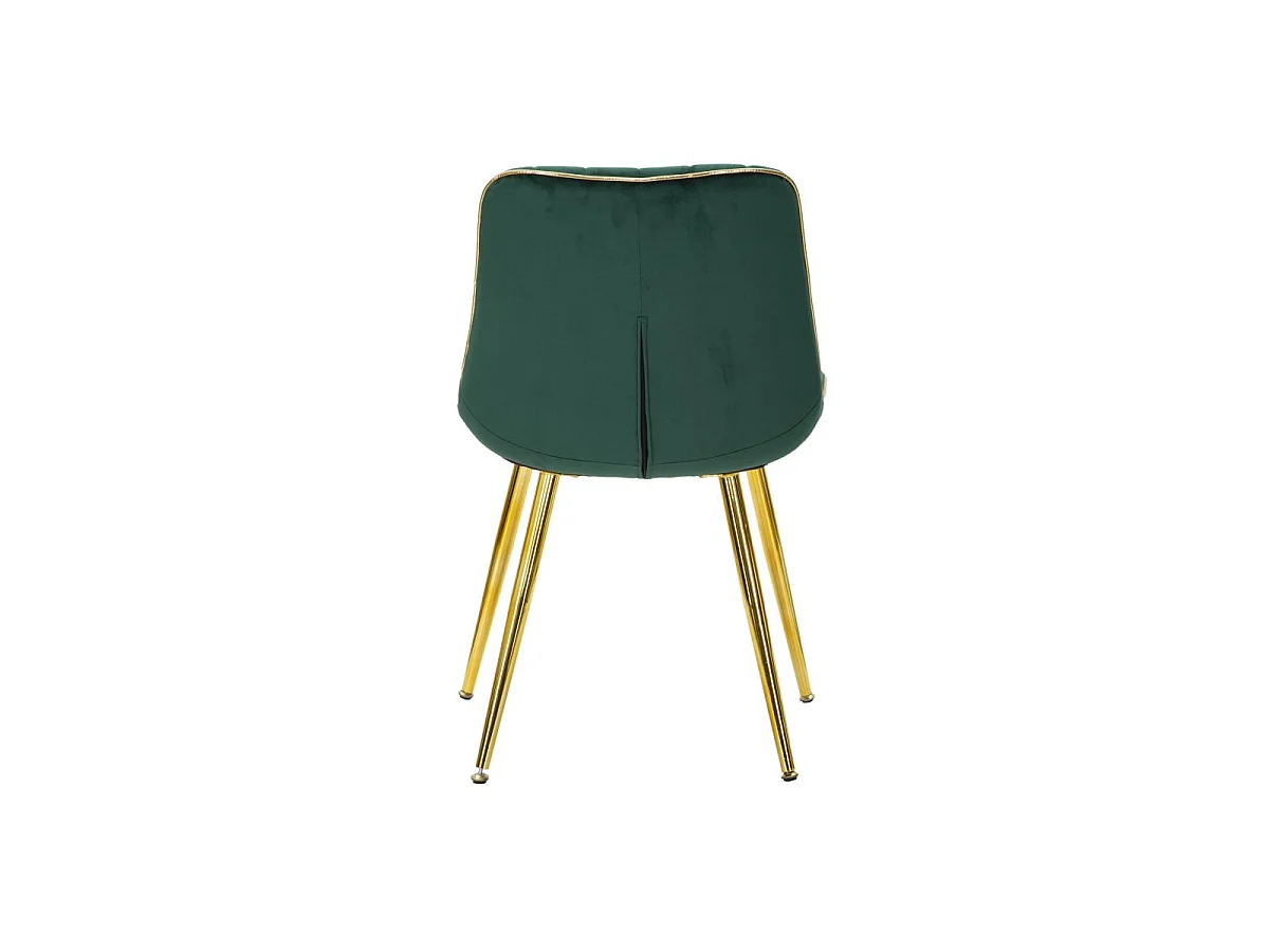 Lot de 2 Chaises en Tissu "Paris" 79cm Vert & Or