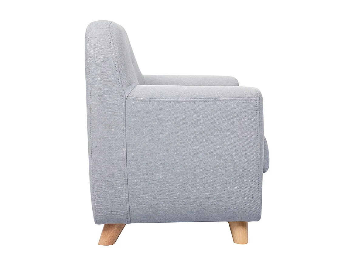 Fauteuil enfant scandinave en tissu gris clair et bois clair NORKID