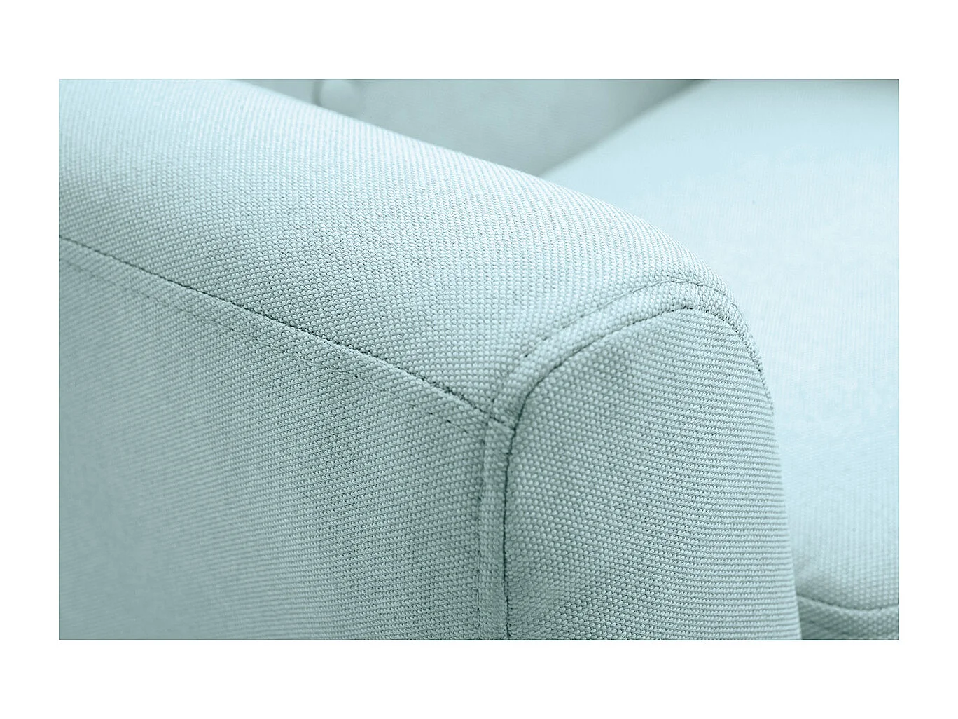 Fauteuil enfant scandinave en tissu menthe à l'eau et bois clair NORKID