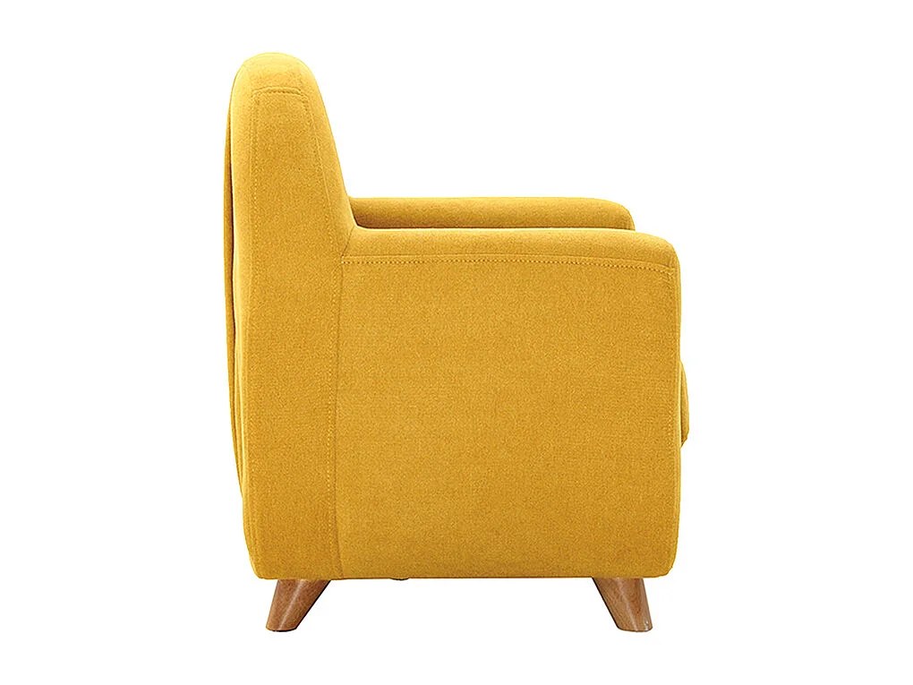 Sillón para niños nórdico tejido efecto aterciopelado amarillo mostaza NORKID