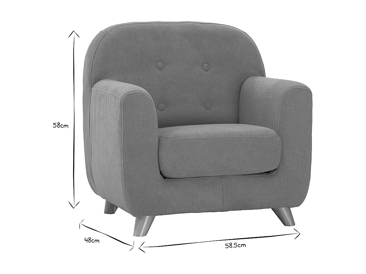 Sillón para niños nórdico tejido efecto aterciopelado amarillo mostaza NORKID