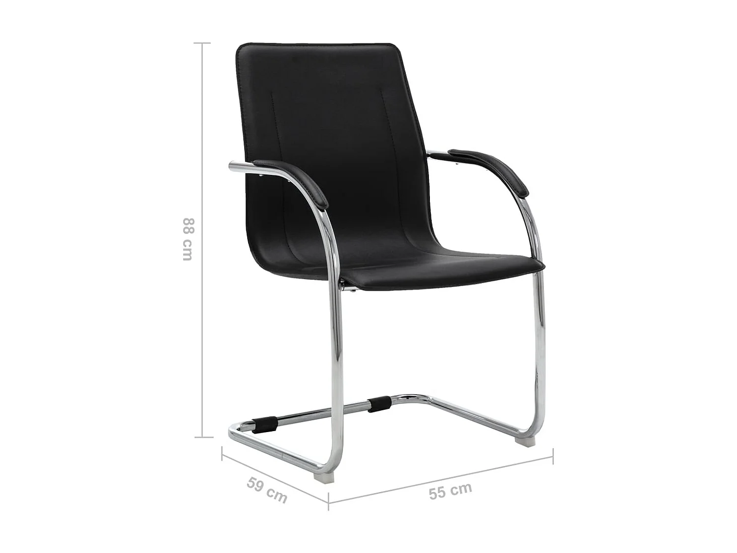 Chaise de bureau cantilever Noir Similicuir