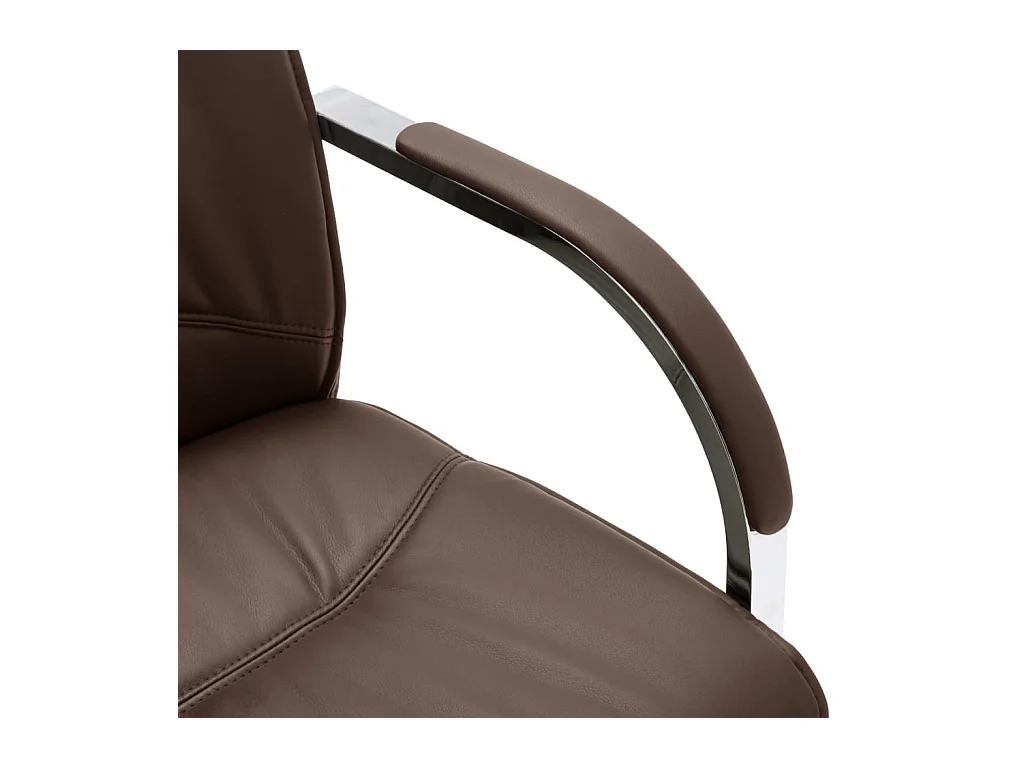 Chaise de bureau cantilever Marron Similicuir