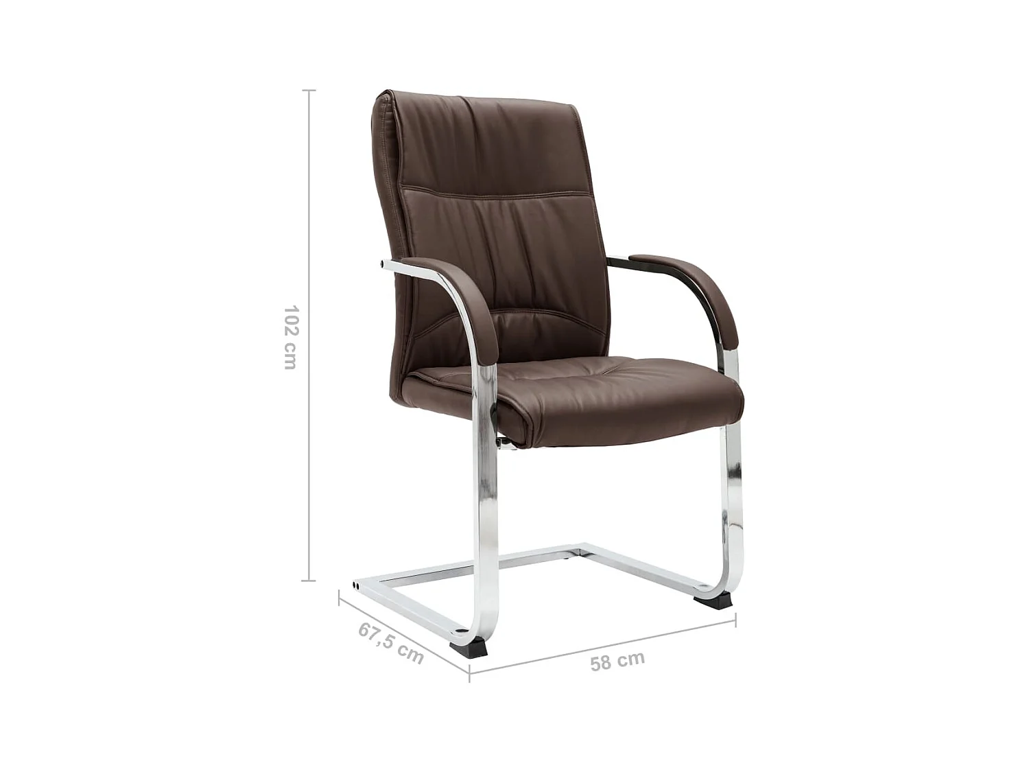 Chaise de bureau cantilever Marron Similicuir