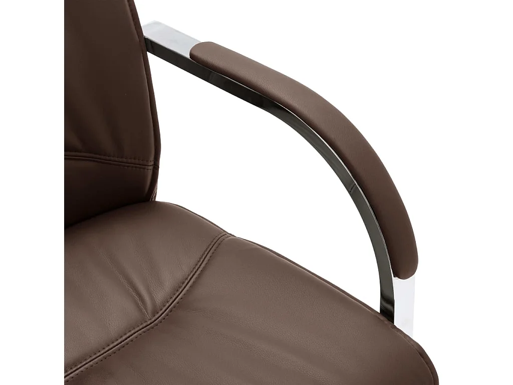 Chaise de bureau cantilever Marron Similicuir