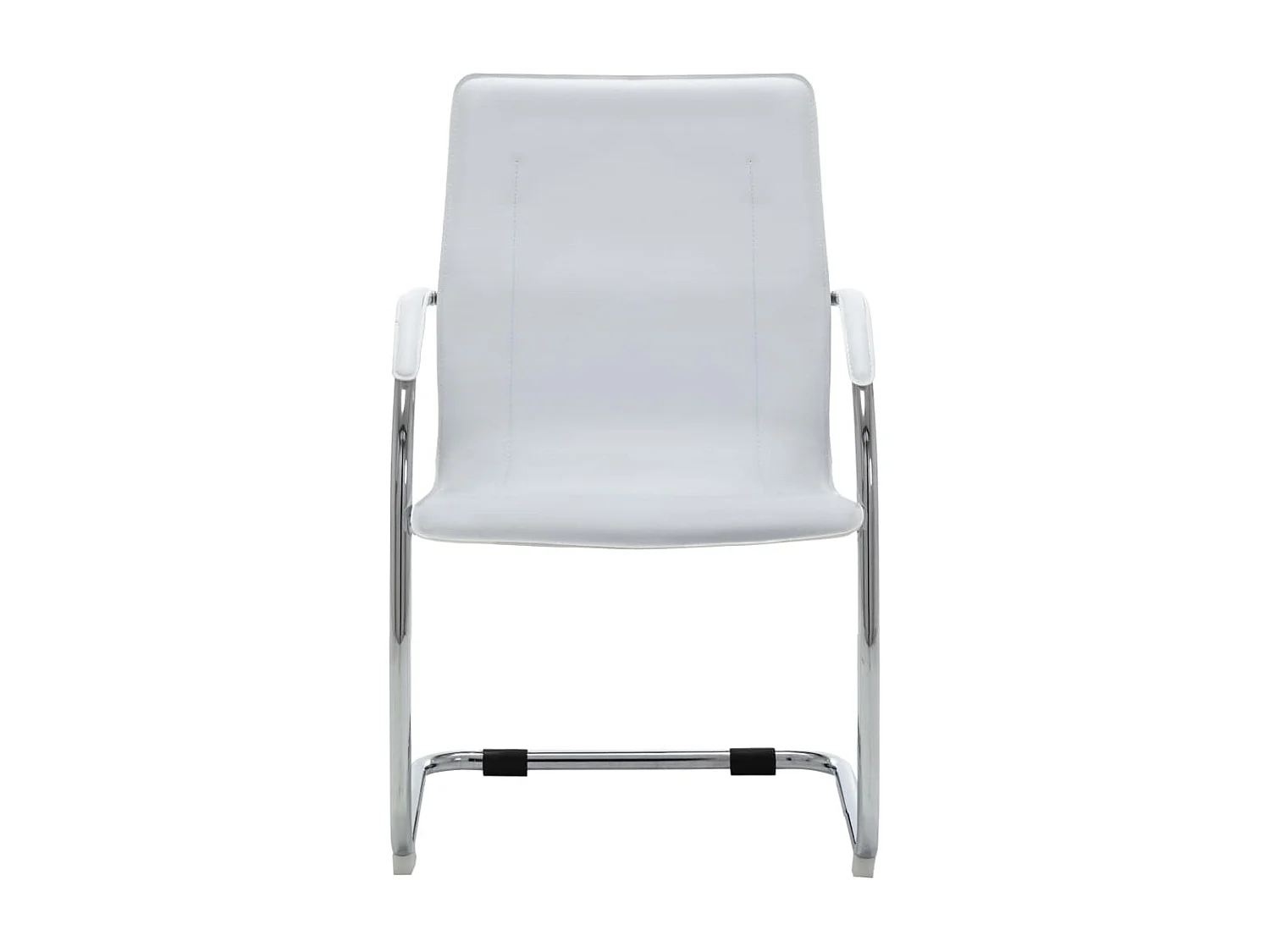 Cadeira de escritório cantilever em couro artificial branco
