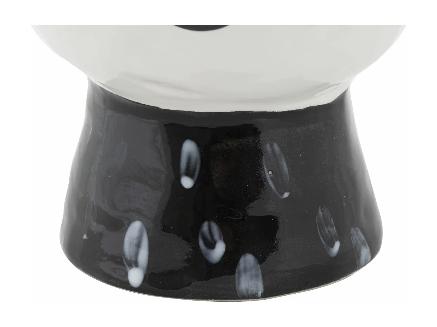 Vase Pot Visage en Porcelaine "Face" 18cm Blanc & Noir
