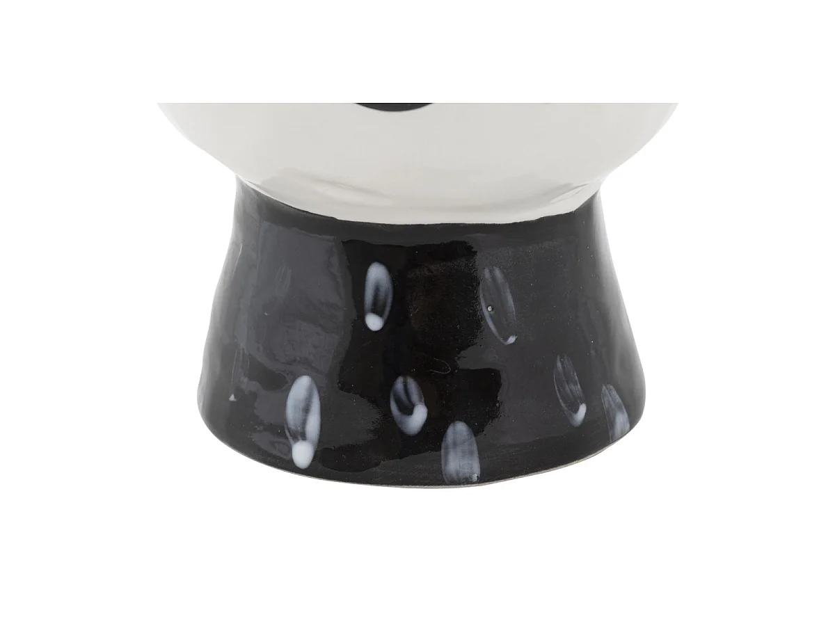 Vase Pot Visage en Porcelaine "Face" 18cm Blanc & Noir