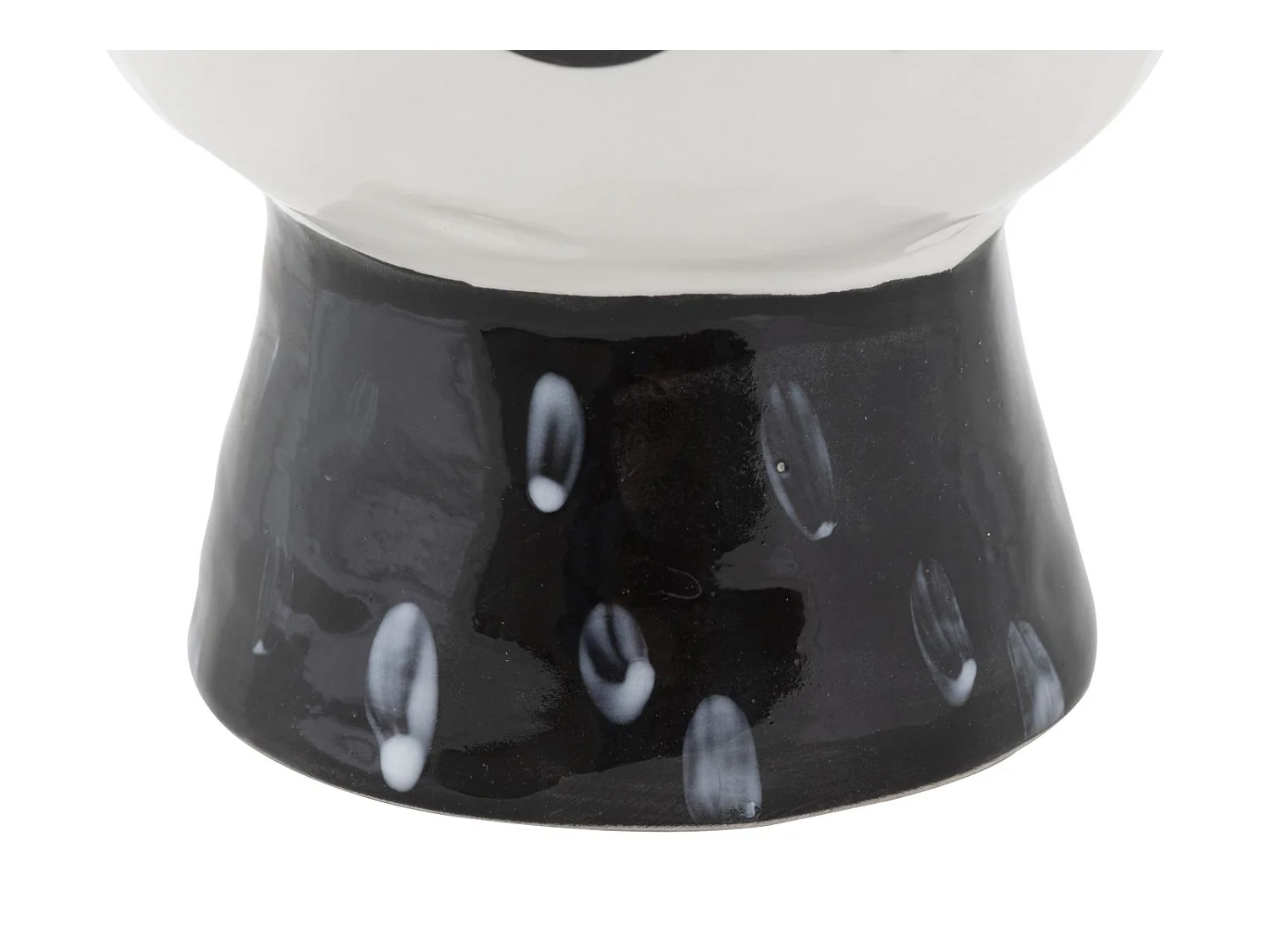 Vase Pot Visage en Porcelaine "Face" 18cm Blanc & Noir