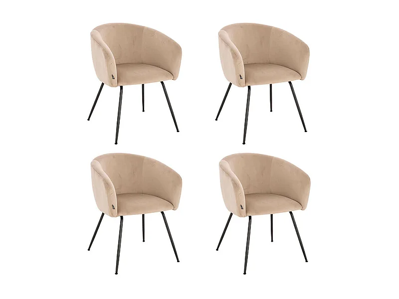 Home Deluxe Chaise de salle à manger ARIA Beige Quantité : 4