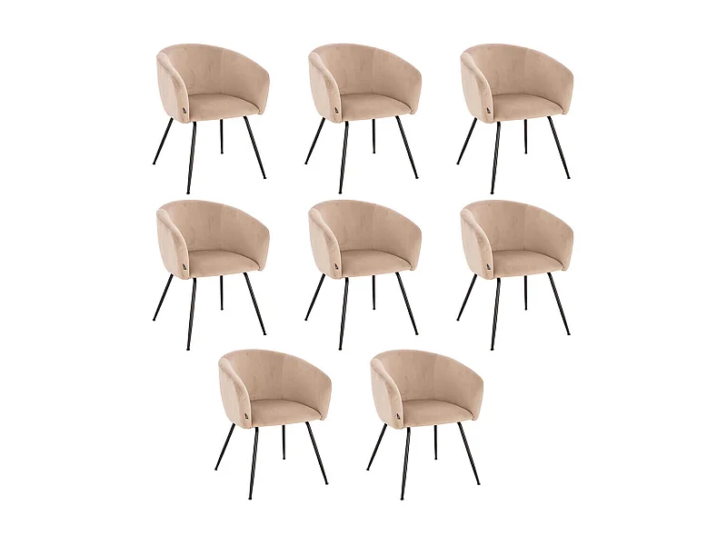 Home Deluxe Chaise de salle à manger ARIA Beige Quantité : 8