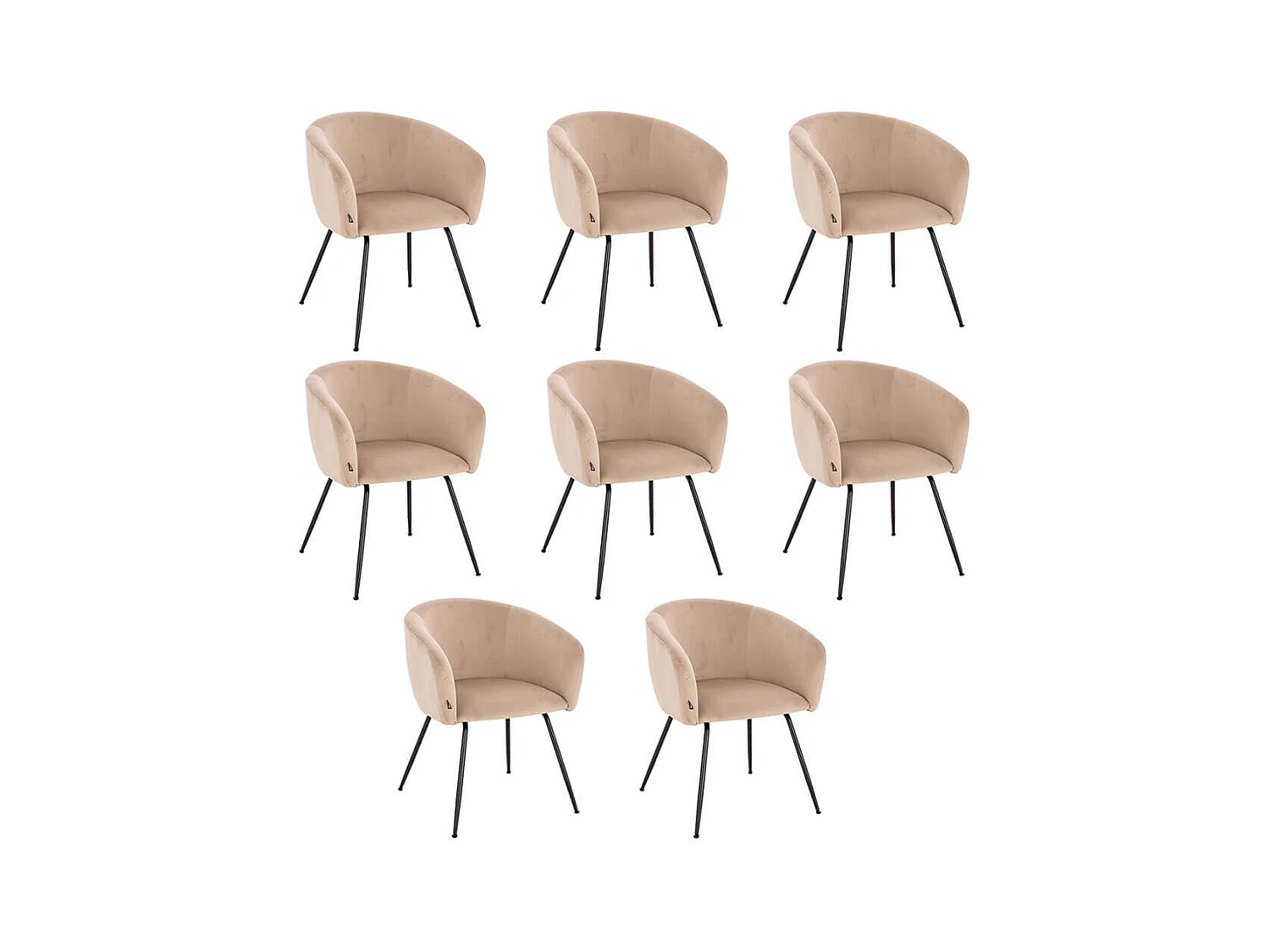 Home Deluxe Chaise de salle à manger ARIA Beige Quantité : 8