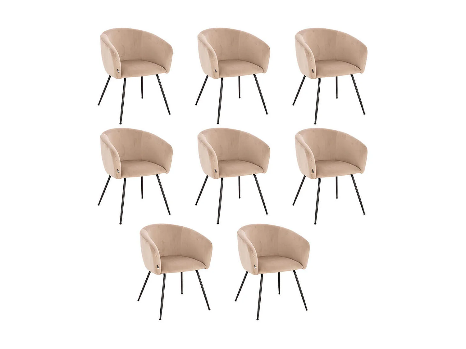 Home Deluxe Chaise de salle à manger ARIA Beige Quantité : 8