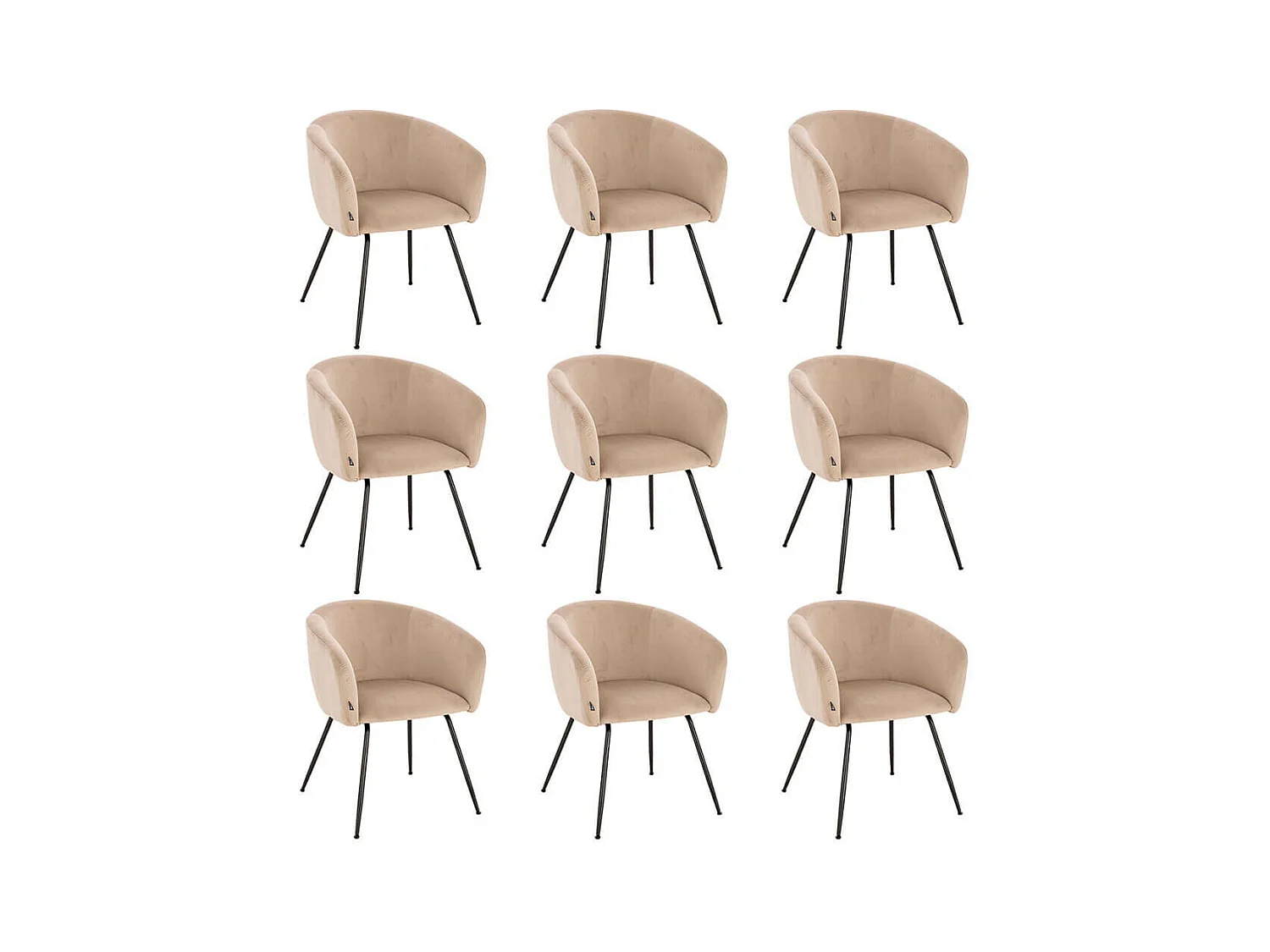 Home Deluxe Chaise de salle à manger ARIA Beige Quantité : 9