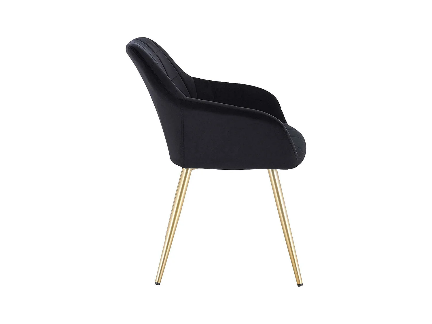 Chaise de salle à manger en velours pieds dorés noir 19_0000360
