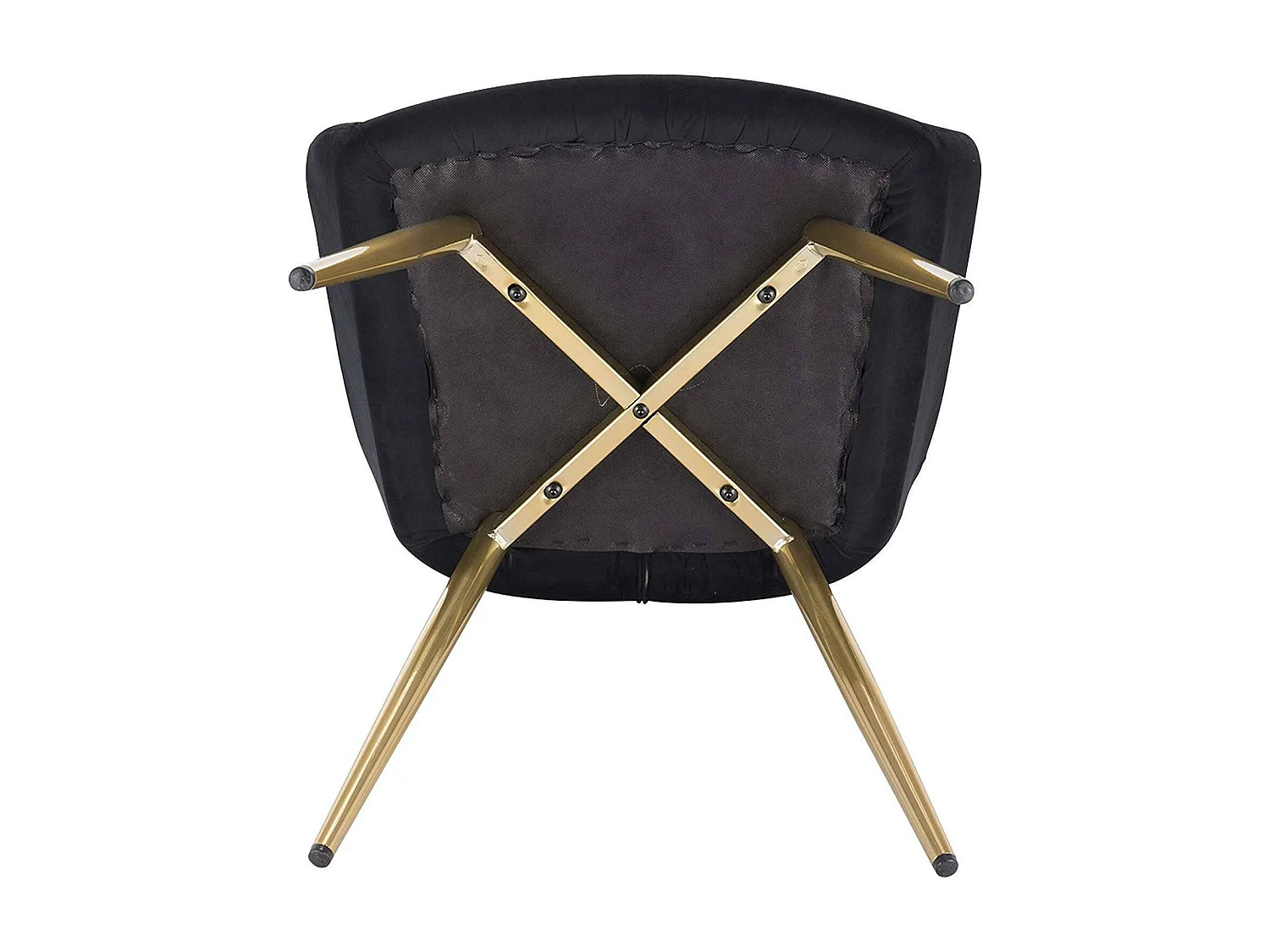 Chaise de salle à manger en velours pieds dorés noir 19_0000360