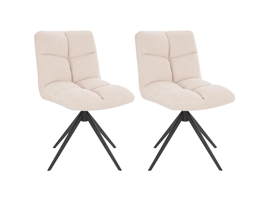 Home Deluxe Chaise de salle à manger NODA Cordée Crème Quantité : 2