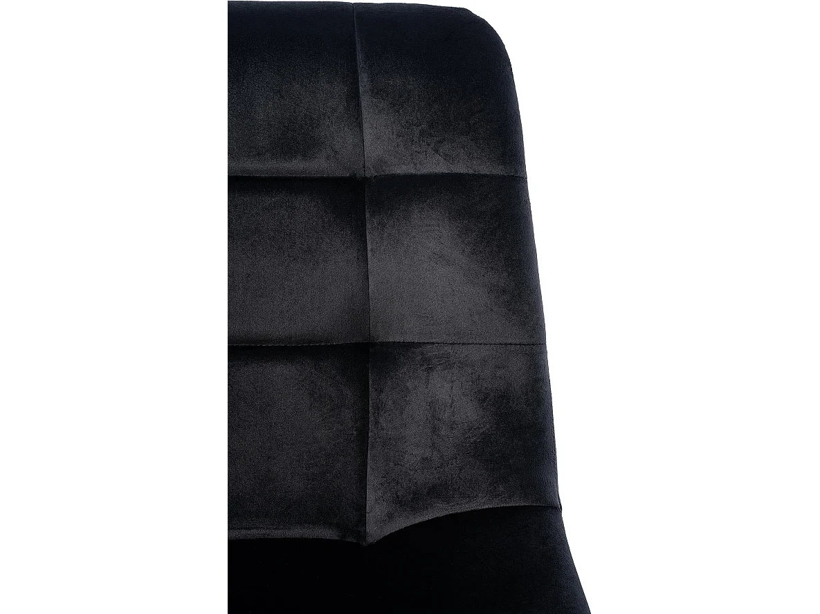 Lot de 4 chaises de salle à manger coutures décoratives carrées en tissu velours noir pieds métal noir 10_0001776