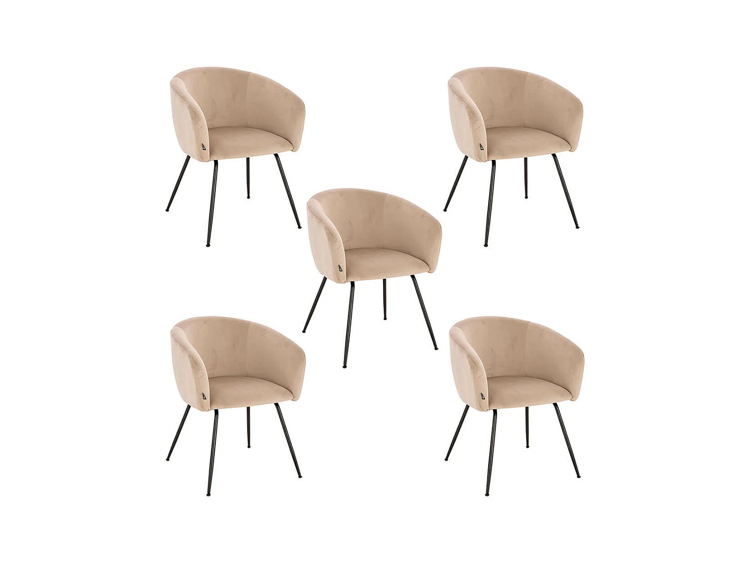 Home Deluxe Chaise de salle à manger ARIA Beige Quantité : 5