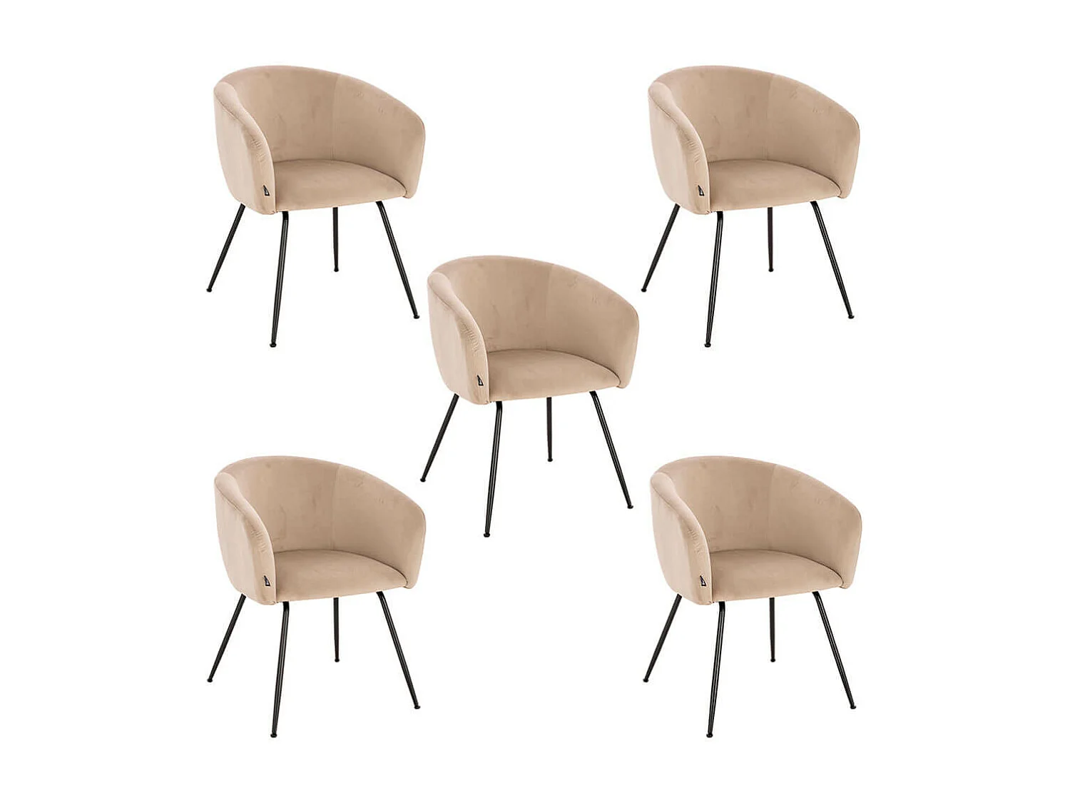 Home Deluxe Chaise de salle à manger ARIA Beige Quantité : 5