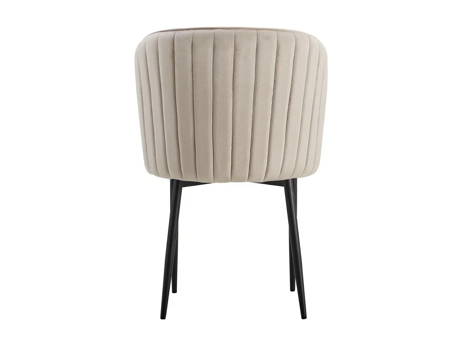 Lot de 4 chaises en velours et pieds métal noir Komi-Couleur Beige clair