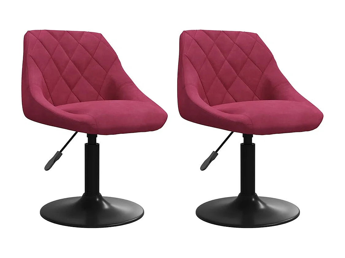 Chaises pivotantes à manger lot de 2 bordeaux velours