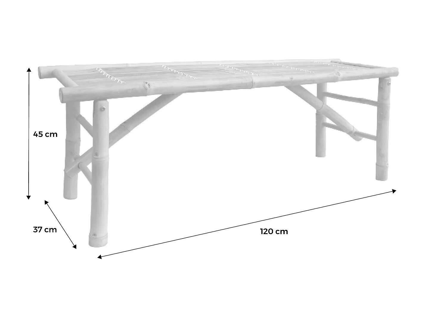 Panchina in bambù, marrone naturale