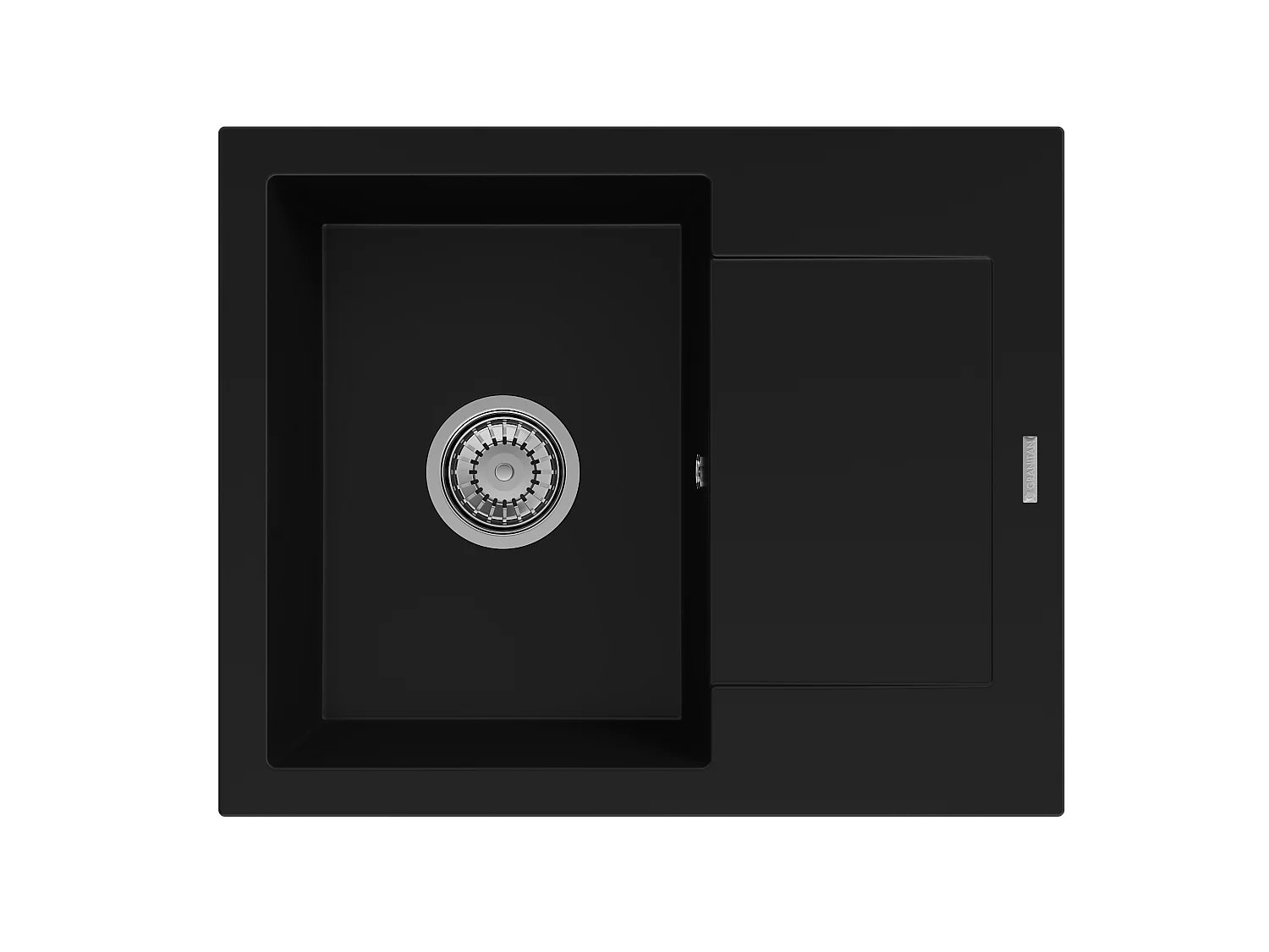 Évier Granit BELLO Noir Monocuve avec Siphon