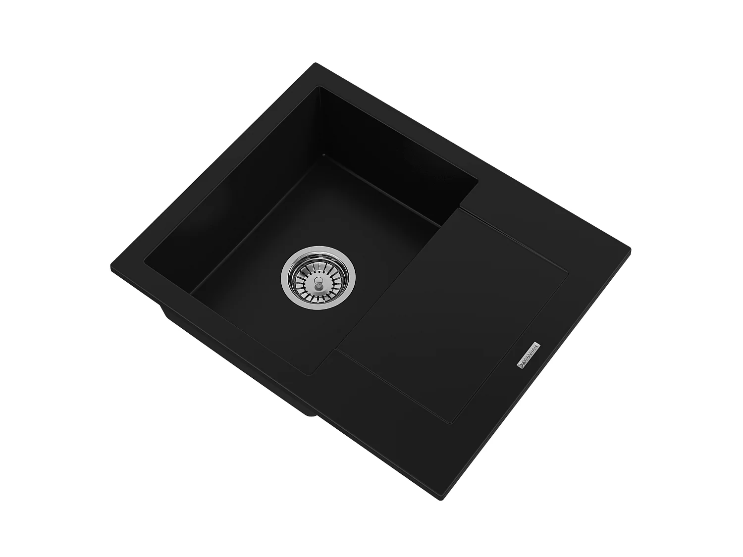 Évier Granit BELLO Noir Monocuve avec Siphon