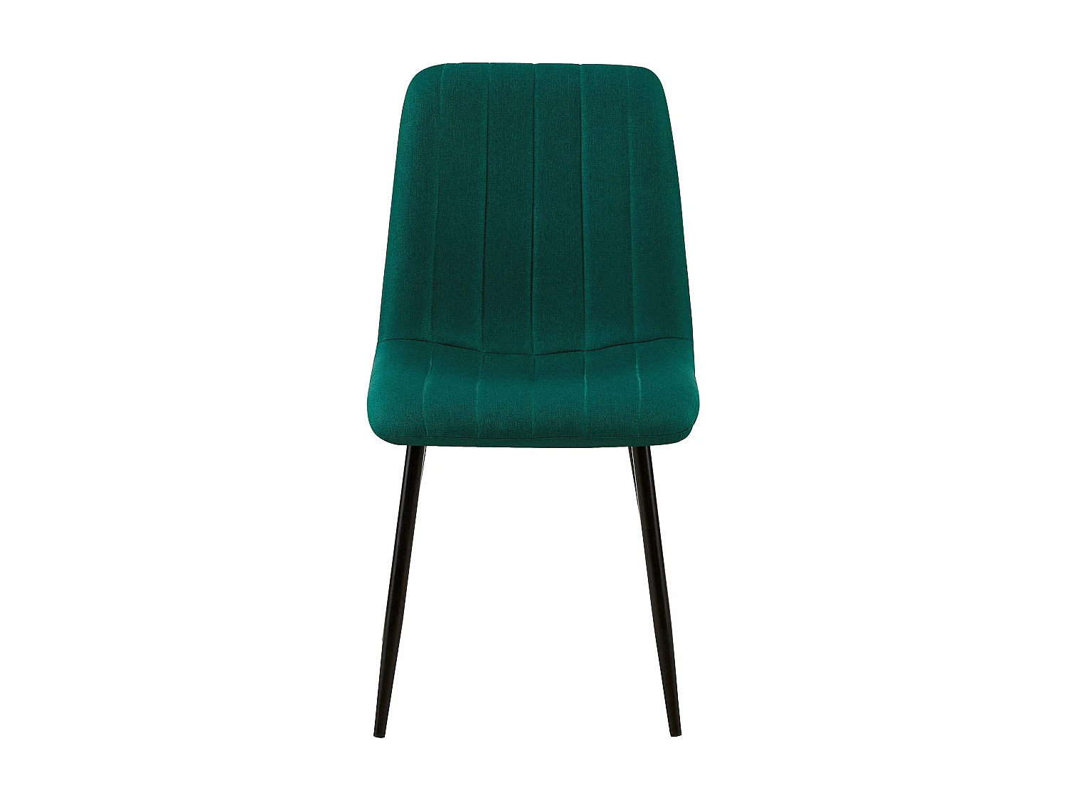 Lot de 4 chaises de salle à manger coutures décortatives verticales assise en tissu velours vert pieds en métal negro 10_0001875
