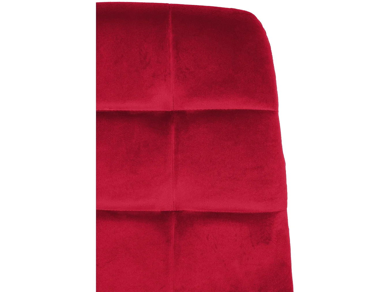 Lot de 2 chaises de salle à manger coutures décoratives en tissu velours rouge et pieds en métal noir 10_0001570